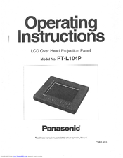 Panasonic PTL104P - OVERHEAD PROJECTION PANEL Operating Instructions Manual