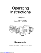 Panasonic PTL291U - LCD PROJECTOR Operating Instructions Manual