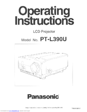Panasonic PTL390U - LCD PROJECTOR Operating Instructions Manual