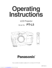 Panasonic PTL5 - LCD PROJECTOR Operating Instructions Manual