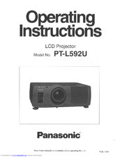 Panasonic PTL592U - LCD PROJECTOR Operating Instructions Manual