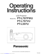 Panasonic PTL797U - LCD PROJECTOR Operating Instructions Manual