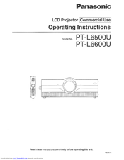Panasonic PT-L6600UL Operating Instructions Manual