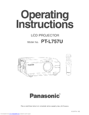 Panasonic PTL757U - LCD PROJECTOR Operating Instructions Manual