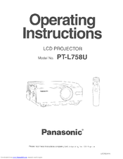 Panasonic PTL758U - LCD PROJECTOR Operating Instructions Manual
