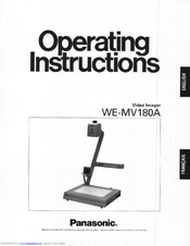 Panasonic WEMV180A - VIDEO IMAGER Operating Instructions Manual