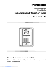 Panasonic VL-GC002A Installation And Operation Manual