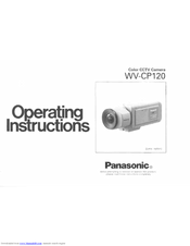 Panasonic WVCP120 - COLOR CCTV CAMERA Operating Instructions Manual