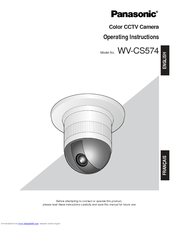 Panasonic WV-CS574 Operating Instructions Manual