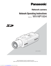 Panasonic i-pro WV-NP1004 Network Operating Instructions