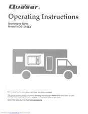 Quasar MQS1063EV Operating Instructions Manual