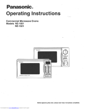 Panasonic NE1051A - COMMERCIAL MICROWAVE Operating Instructions Manual