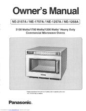 Panasonic NE2157A - COMMERCIAL MICROWAVE Owner's Manual