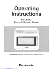 Panasonic NEDF20G - COMMERCIAL MICROVEN Operating Instructions Manual