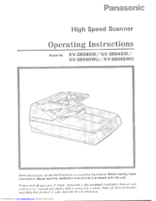 Panasonic KV-S6040W - Document Scanner Operating Instructions Manual