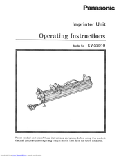 Panasonic KV-SS010 Operating Instructions Manual