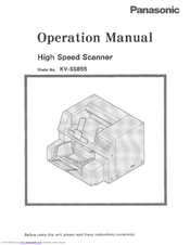 Panasonic KV-SS855 Operation Manual