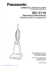 Panasonic MCV110 - COMMERCIAL VACUUM Operating Instructions Manual