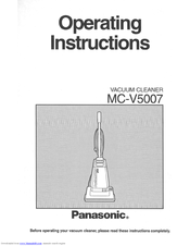 Panasonic MCV5007 - UPRIGHT VACUUM-QKDR Operating Instructions Manual