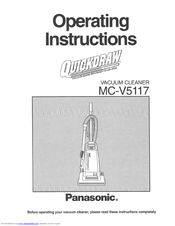 Panasonic MCV5117 - UPRIGHT VACUUM-QKDR Operating Instructions Manual
