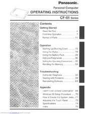Panasonic CF01XSDAPM - HAND HELD COMPUTER Operating Instructions Manual