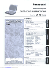 Panasonic CF-18BHAZXKM - Toughbook 18 Touchscreen PC Version User Manual