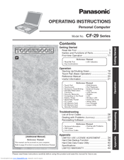 Panasonic CF29J3LGZBM - NOTEBOOK COMPUTER Operating Instructions Manual