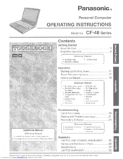 Panasonic CF48X4KHUQM - PERSONAL COMPUTER Operating Instructions Manual
