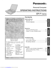 Panasonic CF71EY6GBAM - PERSONAL COMPUTER Operating Instructions Manual