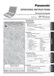Panasonic CF-73SCUTSBM - Toughbook 73 - Pentium M 1.86 GHz Operating Instructions Manual