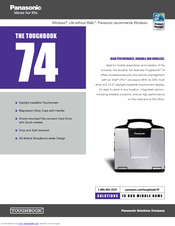 Panasonic Toughbook 74 Specifications