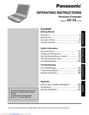 Panasonic CF-74GCDDDJM Operating Instructions Manual