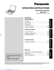 Panasonic CF-C1BDHAZDM Operating Instructions Manual
