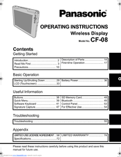 Panasonic Toughbook CF-F8EWAZZAM Operating Instructions Manual