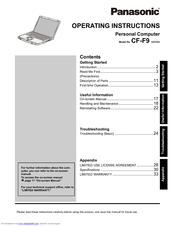 Panasonic Toughbook CF-F9KWHZG2M Operating Instructions Manual