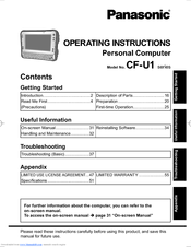 Panasonic Toughbook CF-U1A1B1ZAM Operating Instructions Manual