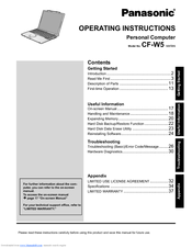 Panasonic Toughbook CF-W5MWEZZJM Operating Instructions Manual