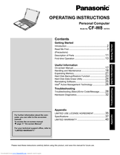 Panasonic Toughbook CF-W8EWEZGAM Operating Instructions Manual
