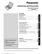 Panasonic Toughbook CF-Y7BWAZZAM Operating Instructions Manual