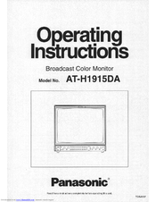 Panasonic ATH1915DA - BROADCAST MONITOR Operating Instructions Manual