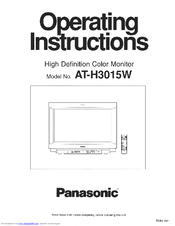 Panasonic ATH3015W - HDTV MONITOR Operating Instructions Manual