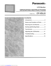 Panasonic CFVDL01W - LCD MONITOR Operating Instructions Manual