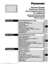 Panasonic CFVDW07BH - WIRELESS DISPLAY Operating Instructions Manual