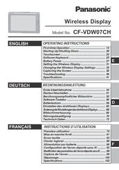Panasonic CFVDW07CHM - WIRELESS LCD DISPLAY Operating Instructions Manual