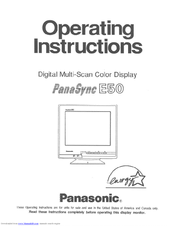 Panasonic PANASYNC E50 Operating Instructions Manual