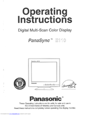 Panasonic E110I User Manual