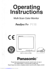 Panasonic PANASYNC P110 User Manual