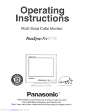 Panasonic PANASYNC Pro P70 User Manual