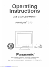 Panasonic PANASYNC S70 User Manual