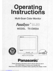 Panasonic PANASYNC TX-D9S54 User Manual